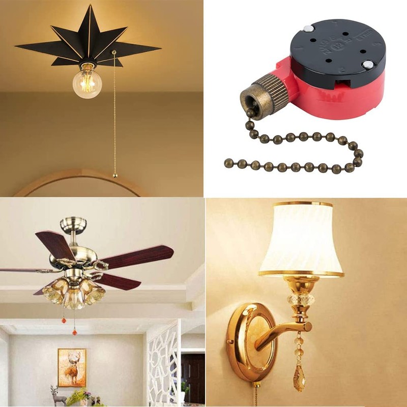 ZE-208s 3 Speed 4 Wire Ceiling Fan Switch, Compatible with