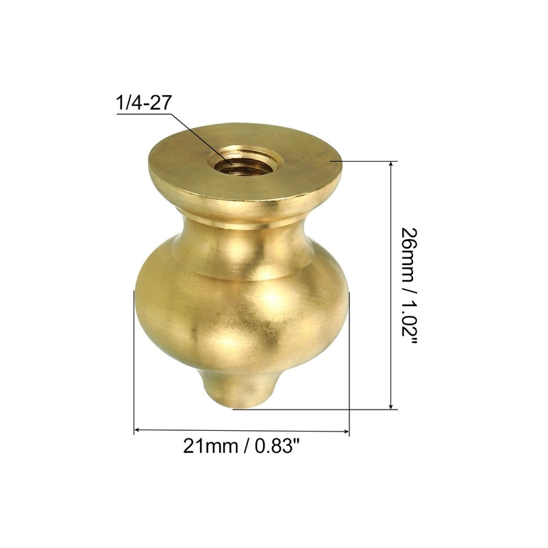 PATIKIL 1/4-27 Lamp Finial Ball Cap Knob, Lamp Shade Harp