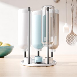 Bottle Holder for SodaStream - White Premium Ceramic Drip Holder with Drip Tray for 5 SodaStream Crystal | Emil Bottles