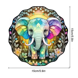FengFaer 5.9''Elephant Window Hanging,Elephant Wall Decor for Elephant Lovers,Acrylic Window Hanging,Outdoor Light Catcher Garden Decor,Wall Kitchen Decor Decorative Window Hanging