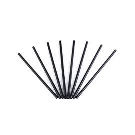 Cell-O-Core 10.25" Compostable Giant Straw, Individually Wrapped Black (Case of 1200)