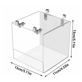 AIMALL Compact Acrylic Bird Bath Tub – Durable Hook Attachment, Easy Clean Design, Perfect for Small Pet Birds, Clear