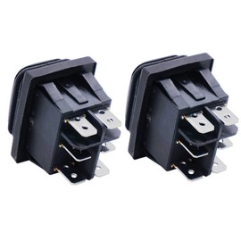 mxuteuk KCD4-203N-BK 2 Pieces Black Rocker Switch Waterproof Rocker Switch 230 V Car Switch 16 A/250 V 20 A/125 V 6-Pin 3 Position DPST On/Off/On Switch KCD4 for Car Boat
