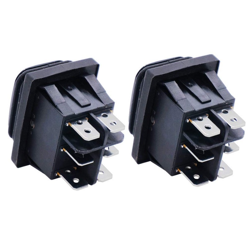 mxuteuk KCD4-203N-BK 2 Pieces Black Rocker Switch Waterproof Rocker Switch