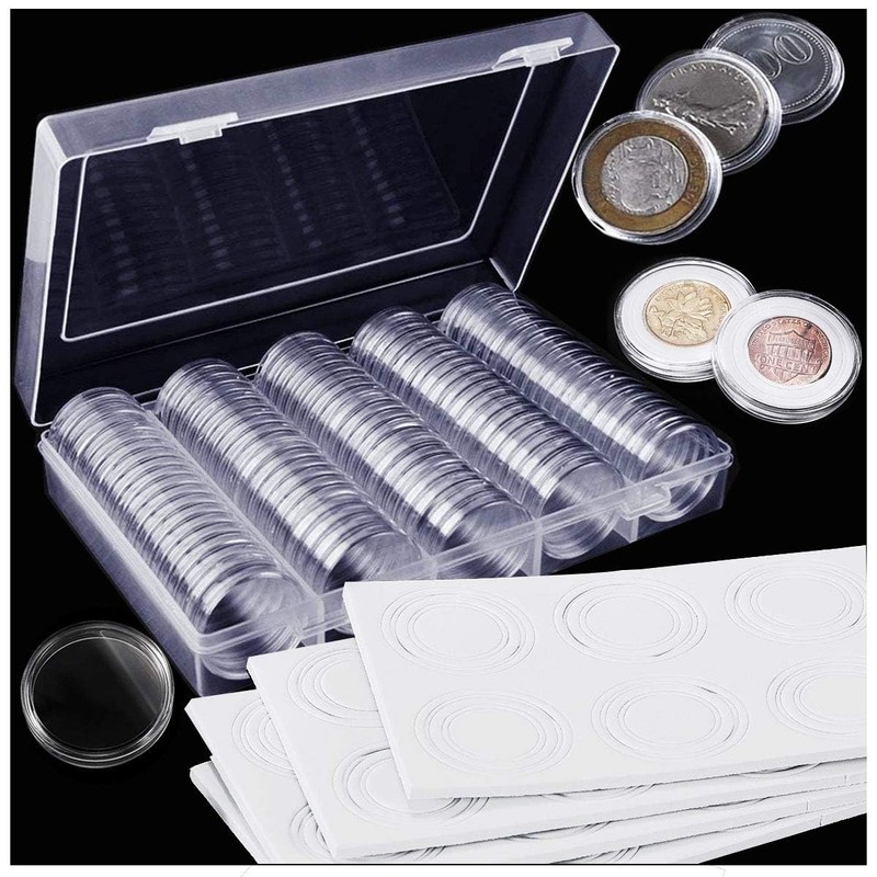 Osuter Coin Capsules Storage Plastic Coin Holder with Storage Box