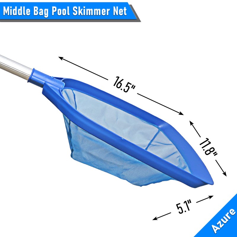 Poolvio Swimming Pool Leaf Skimmer Net, with 5 Sections Telescopic