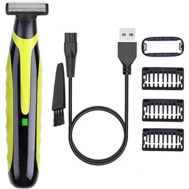 INVODA Men's Electric Shaver & Beard Trimmer - Rechargeable Wet/Dry Razor with 3 Precision Guards, Skin Protector Waterproof Cordless Grooming Kit for Face & Body