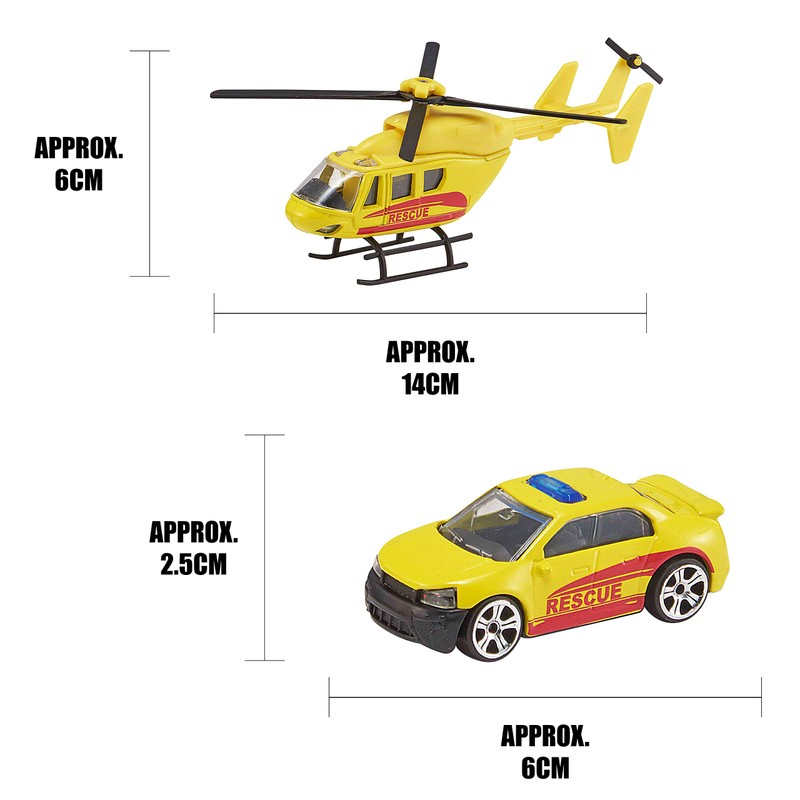 Teamsterz 7535-73614 Helicopter & Car Toys, Multicolor