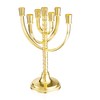 Rotatable Gold Plated Menorah 7 Branch Hanukkah Menorah Candle Holder