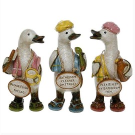 SC Leisure Complete Set of Davids Bathroom Message Ducks - Small - Set of 3