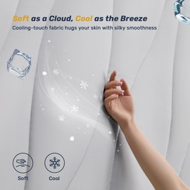 Waterproof Cooling Mattress Pad King, Cooling Mattress Protector for Hot Sleepers, 5-Layers Noiseless Washable Mattress Cover with 8"-21" Deep Pocket (Light Grey, 78x80)