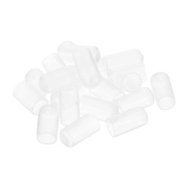 sourcing map 50pcs Rubber End Caps Protective Caps 7.5mm ID Vinyl PVC Round Tube Bolt Cap Cover Screw Thread Protectors Clear
