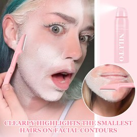 2Pack Hair Identifier Spray for Face Shaving, Moisturizing and Skin Care Dermaplaner Spray,Skin Body Hair Identifier Comfortable Face Shaving Powder (Pink 2pack 01)