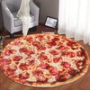 Kid Toddlers Pizza Pattern Rug Baby Washable Fluffy Playmat Round