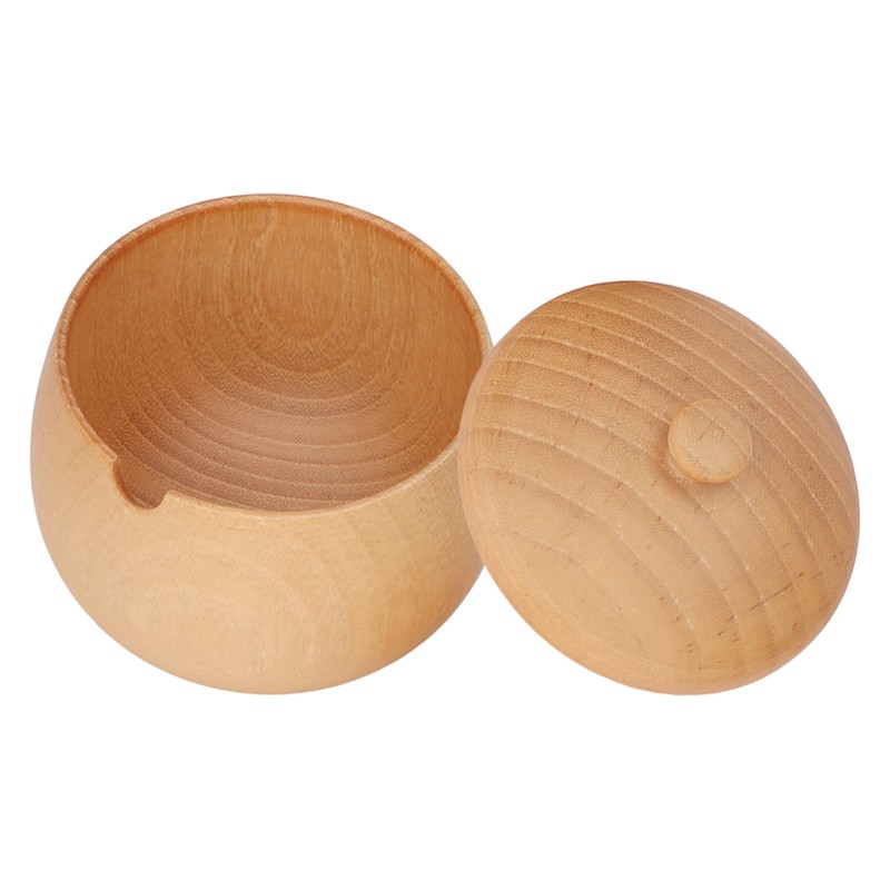 Sour Jujube Wood Condiment Jar Japanese Safe Dustproof Classic Flip