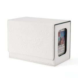 Angel Themed MTG Commander Deck Box with Dice Tray (White&Grey)