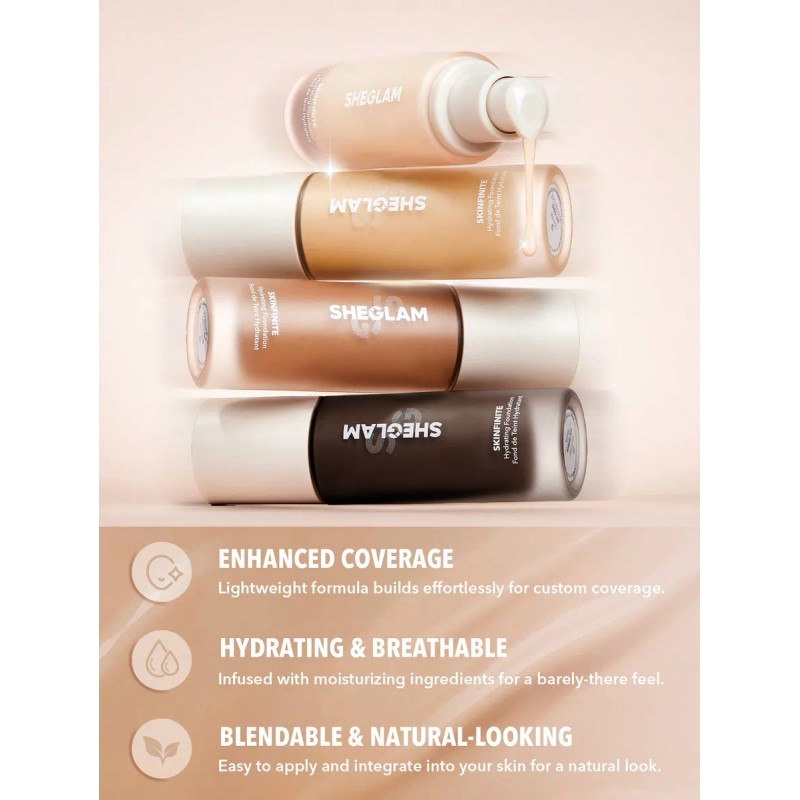 Base Maquillaje Liquido Sheglam Skinfinite Hidratante Blanco