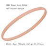 Bangle Real 18Kt Rose Gold Filled Solid 3mm Ladies Medium