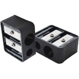 Black Professional Cosmetic Sharpener Double Holes for Eyebrow Lip Liner Eye Pencil School Office Supplies Convenient