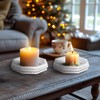 Candle Pedestal for Pillar Candle Set of 2, Rustic Round