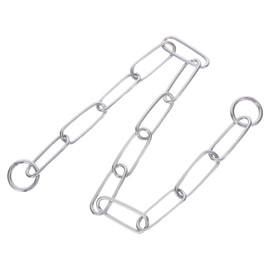 COLLBATH p Rope Metal Necklace Metal Leash Extension Chew-Proof Stainless Steel Leash Chew-Proof Necklace Silver Stainless Steel