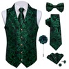 DiBanGu Silk Paisley Vest for Men Wedding Waistcoat and Necktie