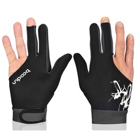 8Rabbit, Billiard Gloves, Ambidextrous, 3 Fingers, Unisex (Gray), M), gray