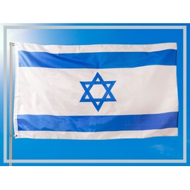 ARICONA FLAGS Israel flag - Israeli flag 3x5ft with brass eyelets – weatherproof national flag for flagpole – 100% polyester – 90x150cm