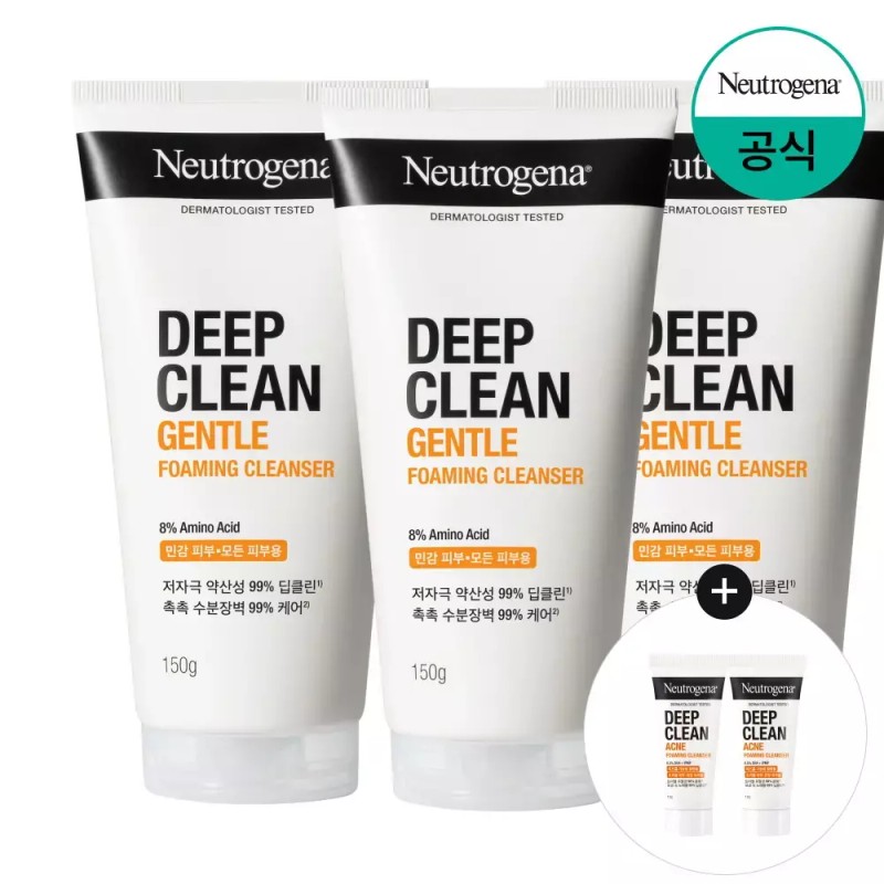 딥클린 젠틀폼 150g x3+(증) 아크네폼 10g 2개 Deep Clean Gentle