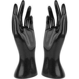 KODORIA 1 Pair Mannequin Hand Jewelry Display Holder Necklace Hand Model Ring Holder Jewelry Bracelet Ring Gloves Display Organizer Stand for Bangle Necklace Watch Decor - Black