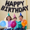 ACCEVO Black Happy Birthday Balloons Banner, 16 Inch Aluminium Foil