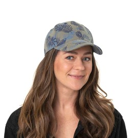 Lipodo Leaves Cap Women/Men One Size 56-59 cm - Cotton Baseball Cap - Breathable - Summer Cap with Velcro Closure - Adjustable Size - Floral Cap Spring / Summer, olive