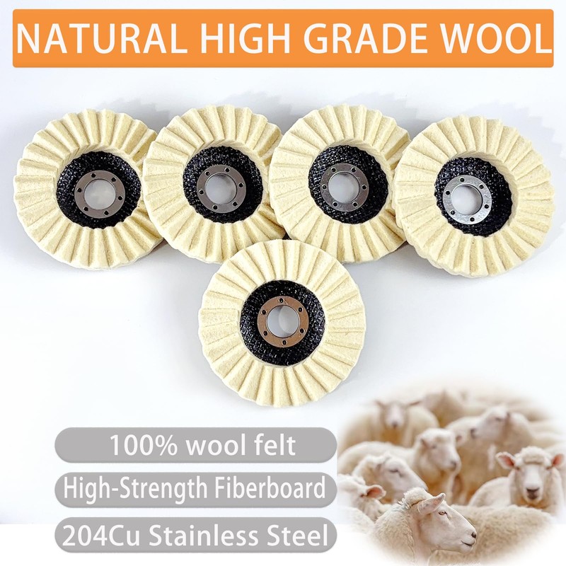 YUQAFQE 8 Pcs Wool Polishing Wheel and Compound Set Includes