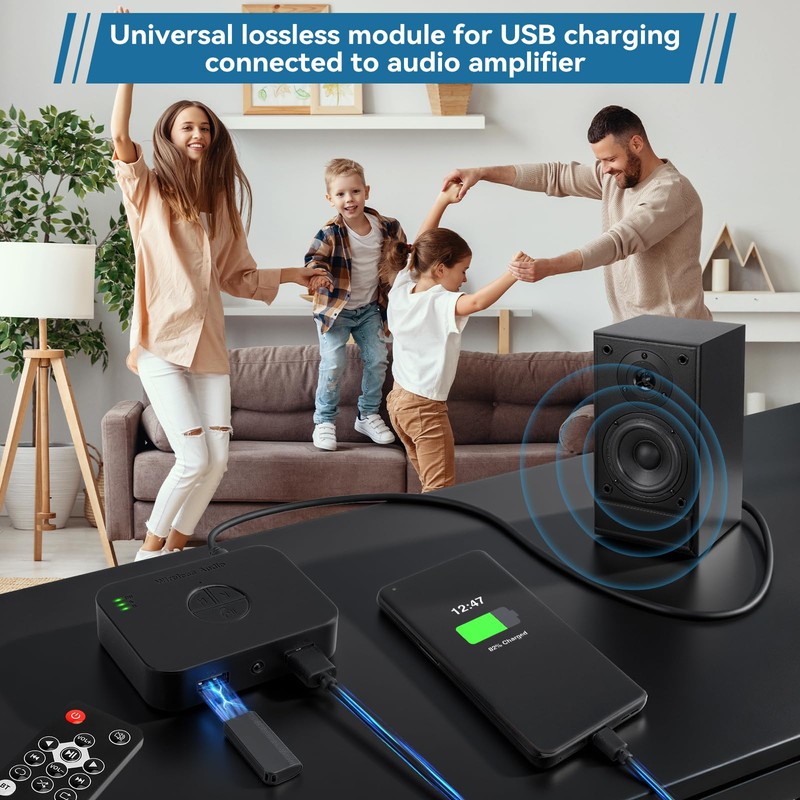 M2R Bluetooth 6.0 Receiver Adapter - Audio Streaming for Home