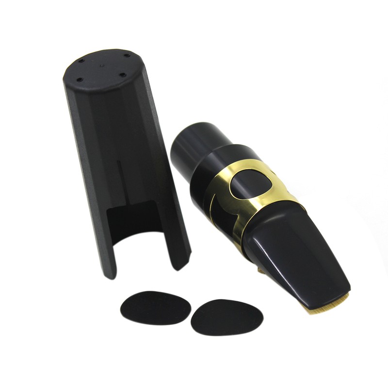 Tenor Sax Saxophone Mouthpiece Plastic with Cap Metal Buckle Reed