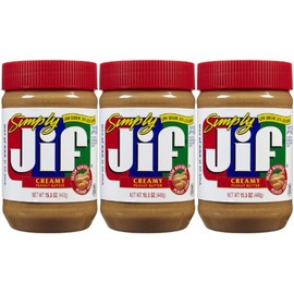 Jif Simply Creamy Peanut Butter, 15.5 oz, 3 ct