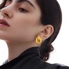 YUJIE Gold Clip On Earrings for Women Gold Plated Geometric