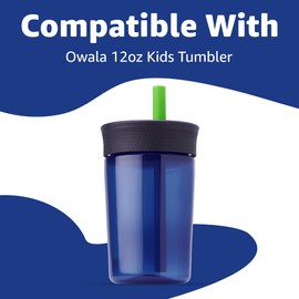 Jmoe USA Straws for Owala Kids 12oz Tumbler | 6-Pack | Clear Replacement Reusable Plastic Straws Designed for Owala 12 oz Kid Cup | Includes Premium Cleaning Brush | Food Grade & BPA Free