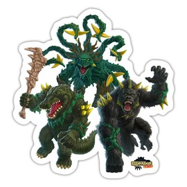 Spreadshirt Schleich® ELDRADOR® CREATURES Jungle Monster Sticker, Max. 10 x 10 cm, 10 x 10 cm, Matt White