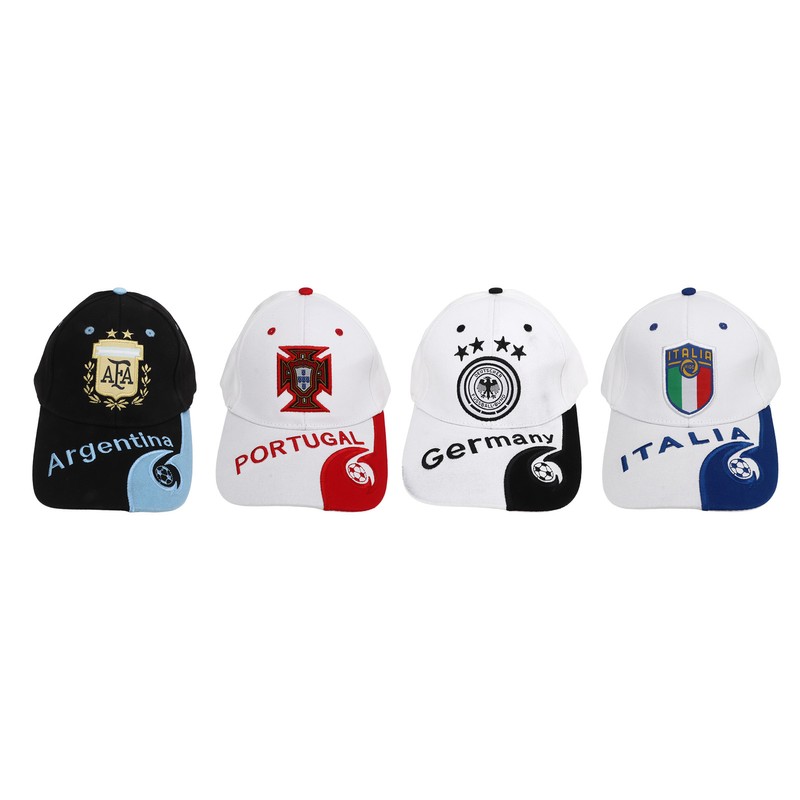 4Pcs World Cup Hat Embroidered Italy Argentina Germany Portugal Hat