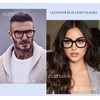 Gleyemor Blue Light Glasses for Men Women Trendy Square Frame