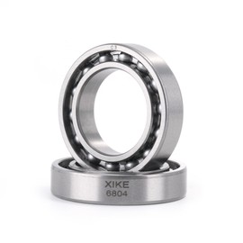 XiKe 2 x 6804 C3 ball bearings, 20 x 32 x 7 mm, open and chrome steel, suitable for DIY, cars, motorcycles, ATV, transmission, engine, CNC, industry, agriculture, technology, garden machines.