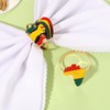 Juneteenth Napkin Rings,Set of 6 Africa Map Flag Fist Happy