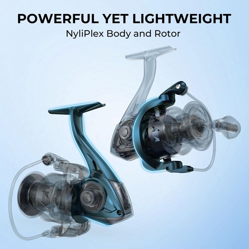 KastKing MegaJaws Spinning Reel, Size 2000, 6.2:1 Gear Ratio, Pelagic