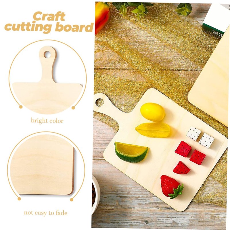 DOITOOL 5Pcs Unfinished Wood Cutting Board Smooth Craft Wood Blanks