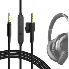 geekria - Cable de repuesto para Bose around-ear AE2, AE2i, AE2 W/Audio de auricular Cord, negro con micrófono para Apple y Android