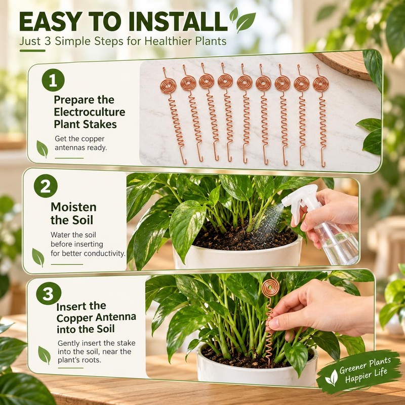 4 Pack Copper Garden Stakes Electroculture Gardening Antenna Kit