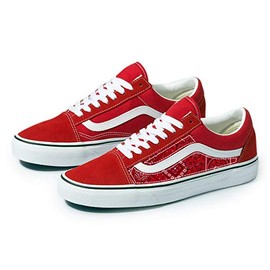 Red Old Skool Shoes x Red Bandana Pattern Custom Handmade Shoes By Patch Collection