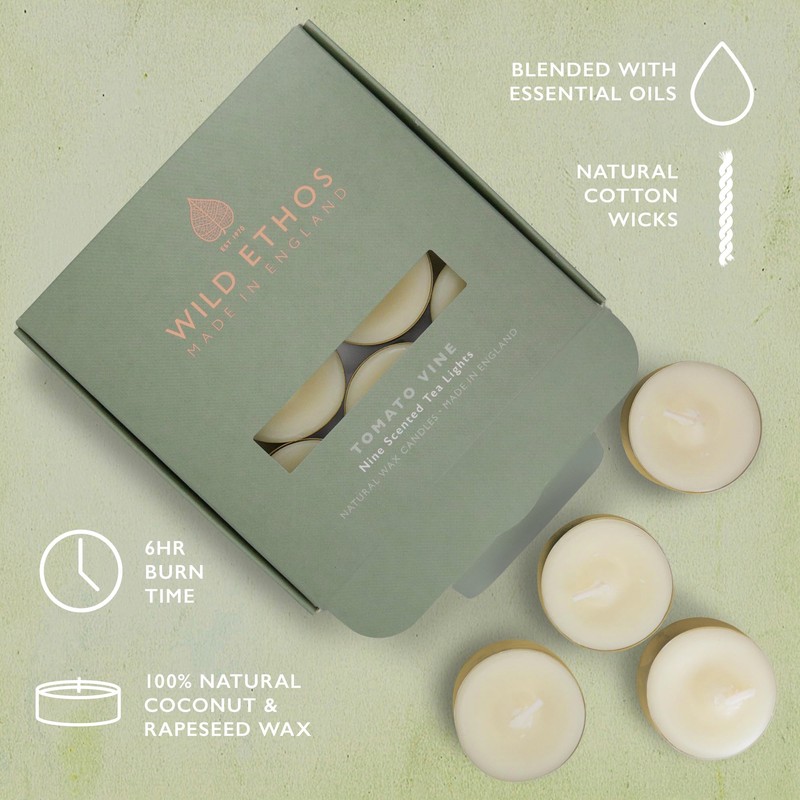 Wild Ethos Scented Tea Lights - Natural Wax - Long