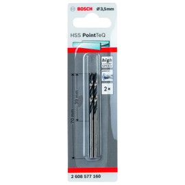 Bosch Professional HSS PointTeQ Twist Drill Bits (for Metal, 3.5 x 39 x 70 mm, Drill Driver Accessory), Pack of 2